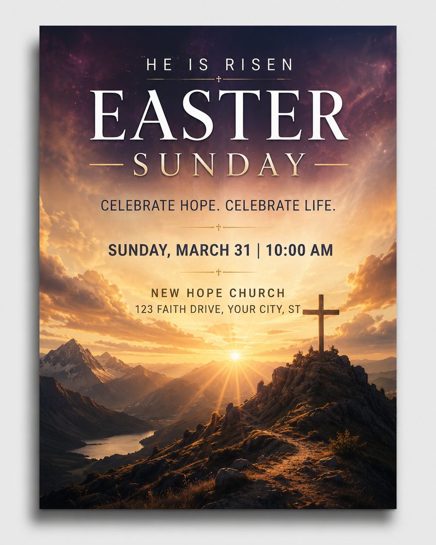 He Is Risen Easter Sunday church graphic