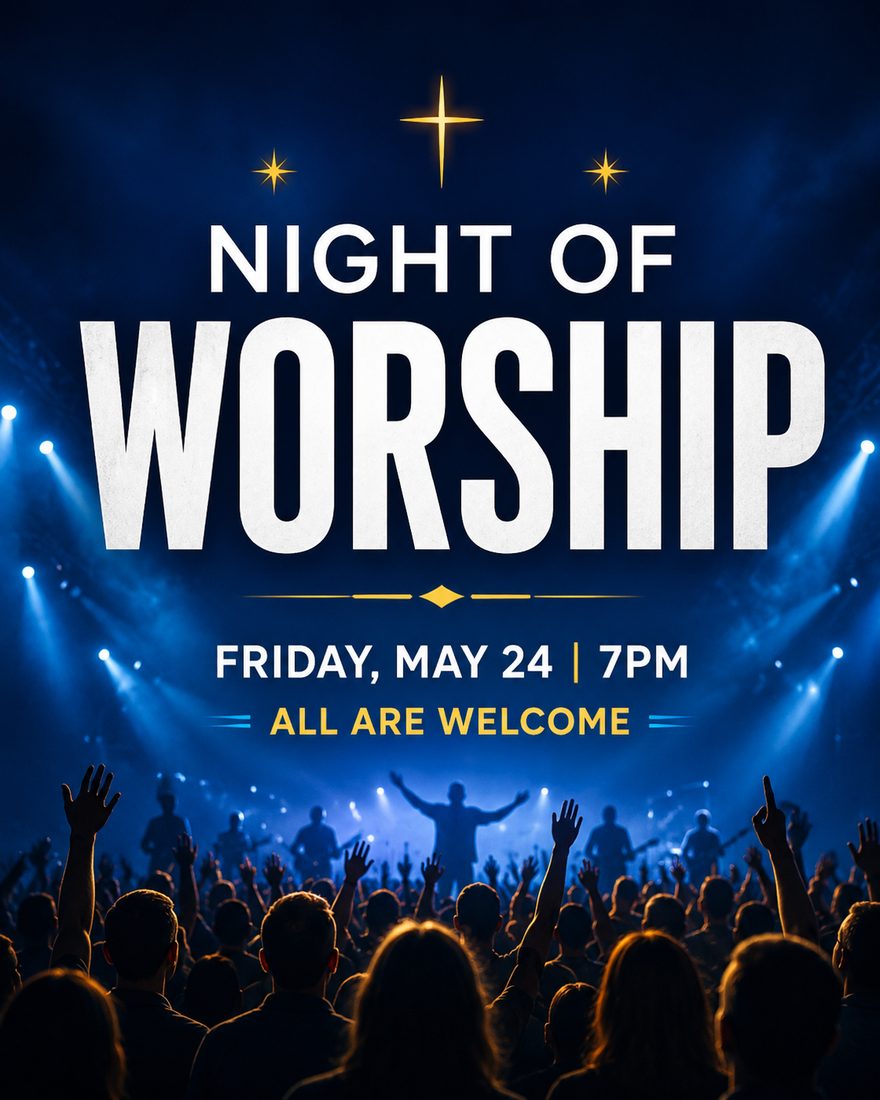 Night of Worship church event flyer design