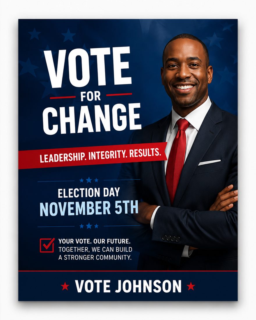 Vote for Change political campaign poster designed by Go Pro Graphics