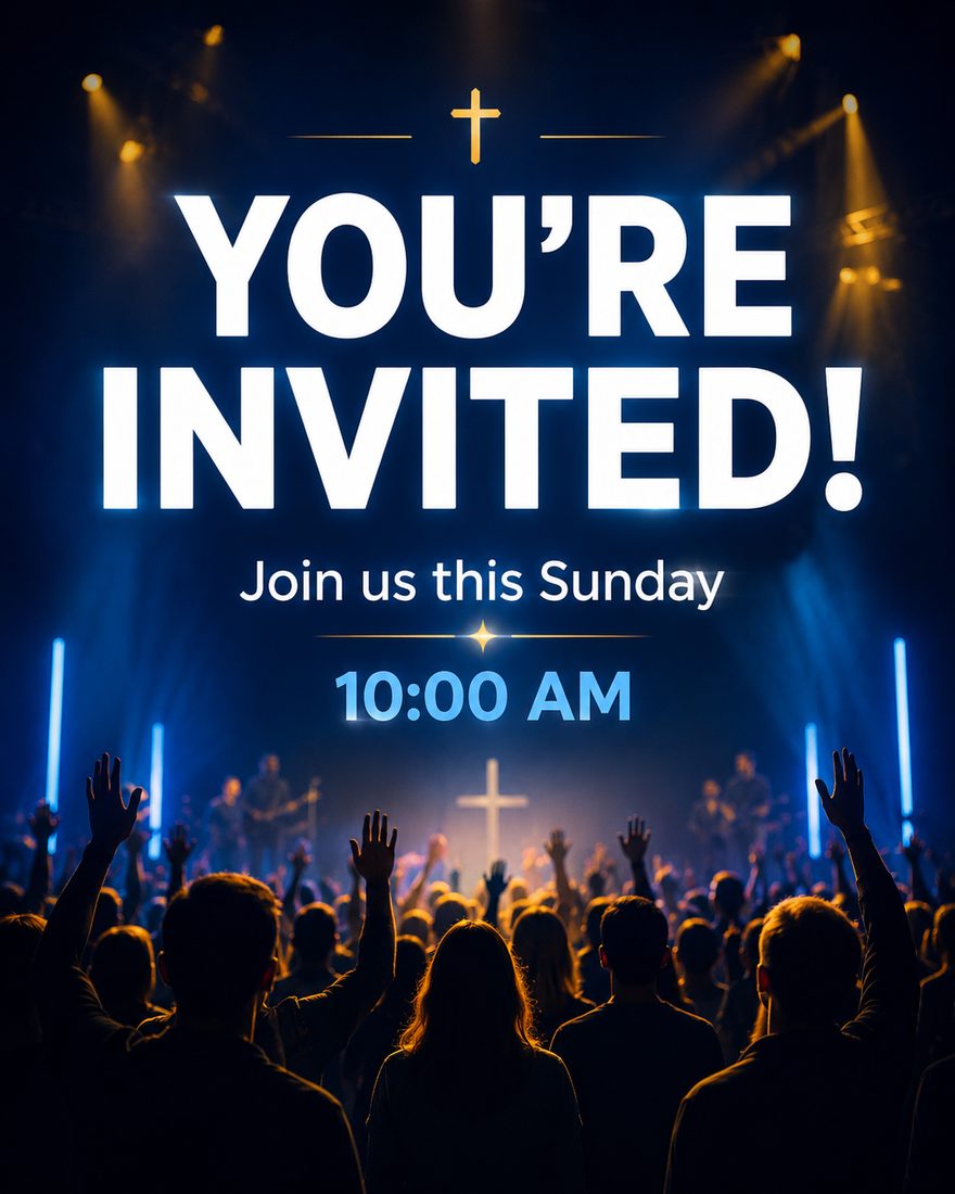 You're Invited church social media graphic
